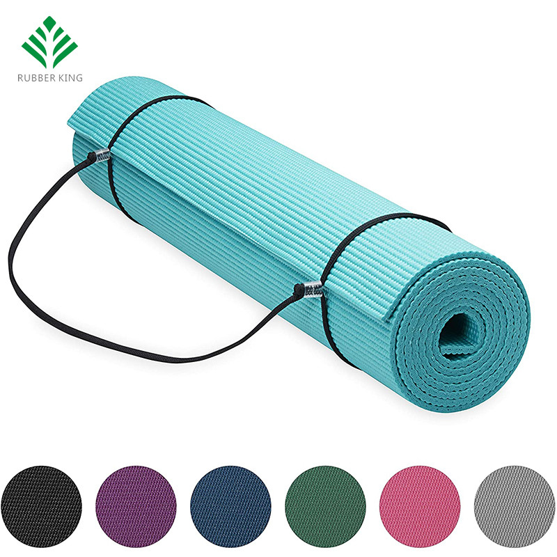 Tapete de ioga premium com estilingue por transportadora de tapete de ioga, cerceta, 72 polegadas x 24 polegadas x 1/4 polegadas de espessura